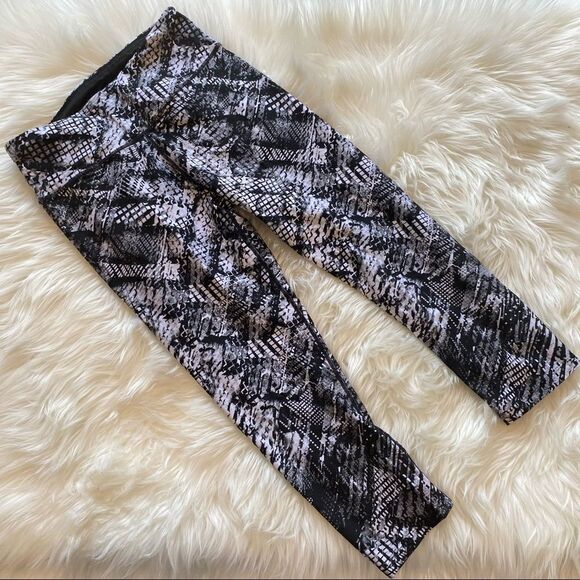 Donna karan Active cropped Leggings Pants pattern black white women’s Small - Picture 1 of 6
